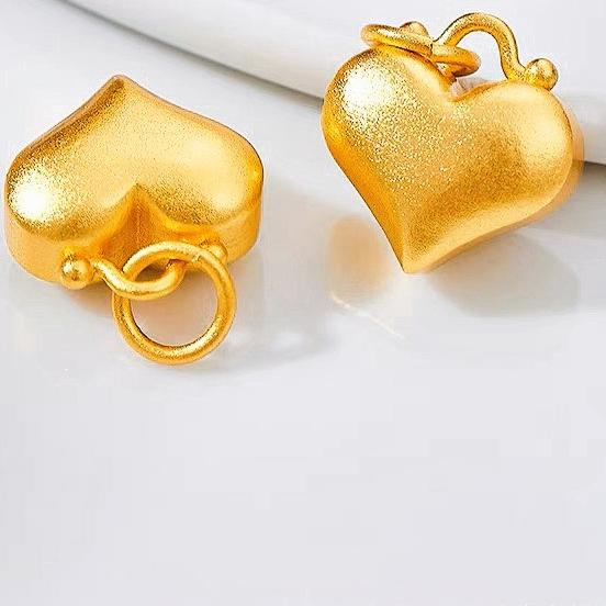 Heart Love Heart Pendant Necklace Brass Gold Plated